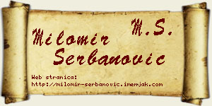 Milomir Šerbanović vizit kartica